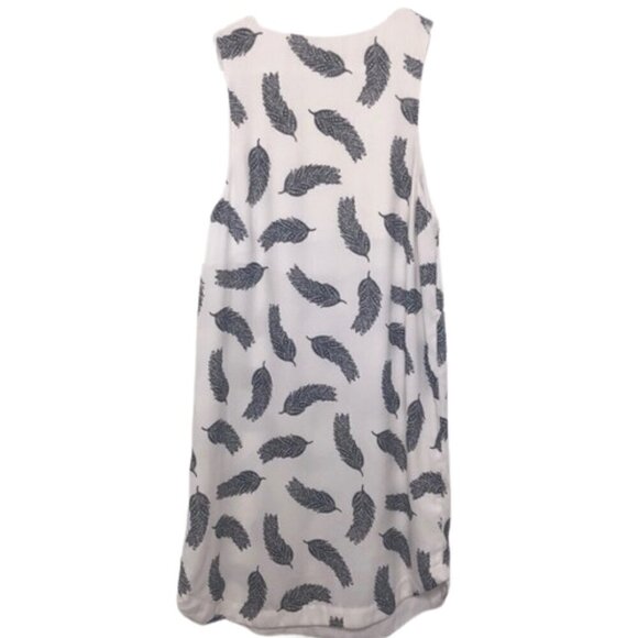 H&M feather print sleeveless shift dress Sz 2 - Picture 4 of 8